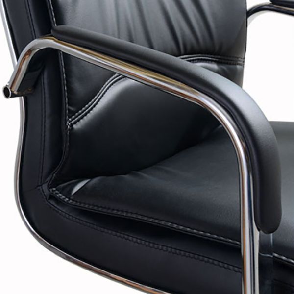 Modern Black Leather Desk Chair Fixed Arms Task Chair for Office Clearhalo 'furn' 'furn_office_chair' 'Furniture' 'Office Chairs' 'Office Furniture' 'office_chair' 1200x1200_3530e300-c254-4e1a-b15f-484499e45ff1