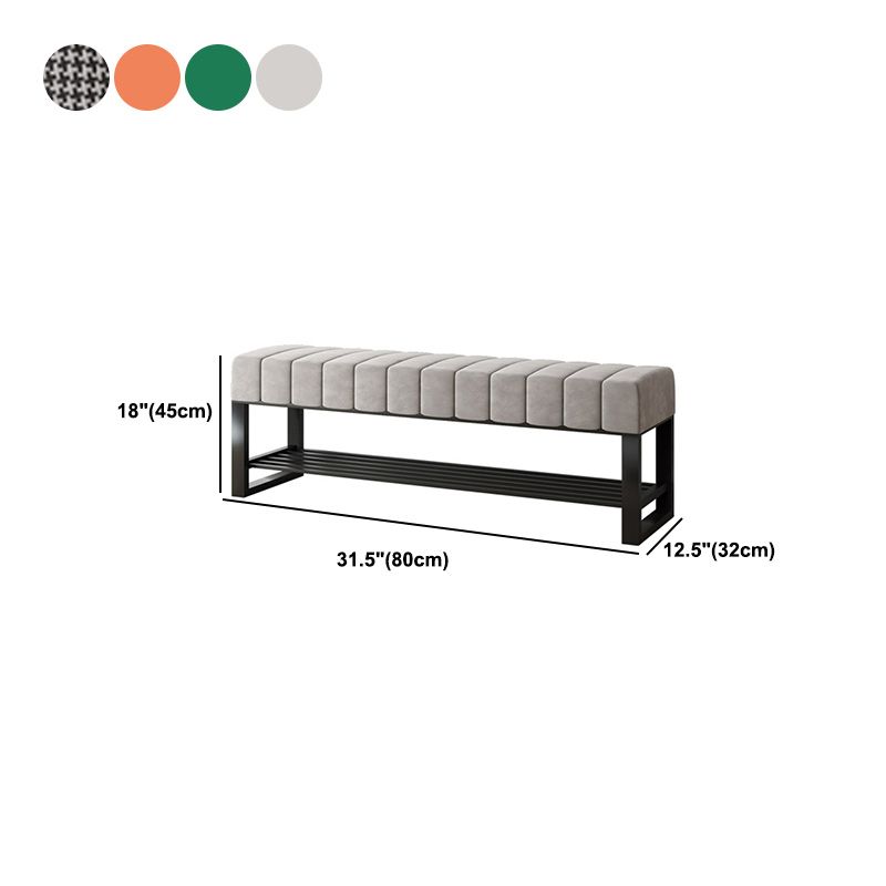17.7" H Modern Metal Seating Bench Tufted Entryway Bench with Legs Clearhalo 'Benches' 'Chairs & Seating' 'furn' 'furn_benches' 'Furniture' 'Living Room Furniture' 1200x1200_3531636b-6e79-48a9-80cf-20815ab91697