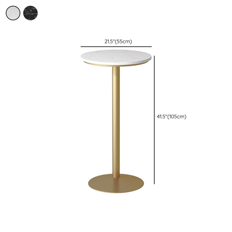 Glam Pedestal Pub Table Artificial Marble Bar Height Cocktail Table Clearhalo 'Bar Furniture' 'Bar Tables' 'bar_tables' 'furn' 'furn_bar_tables' 'Furniture' 'Kitchen & Dining Furniture' 1200x1200_3531b281-f8ce-4a3d-9ae0-0f3809ebd656