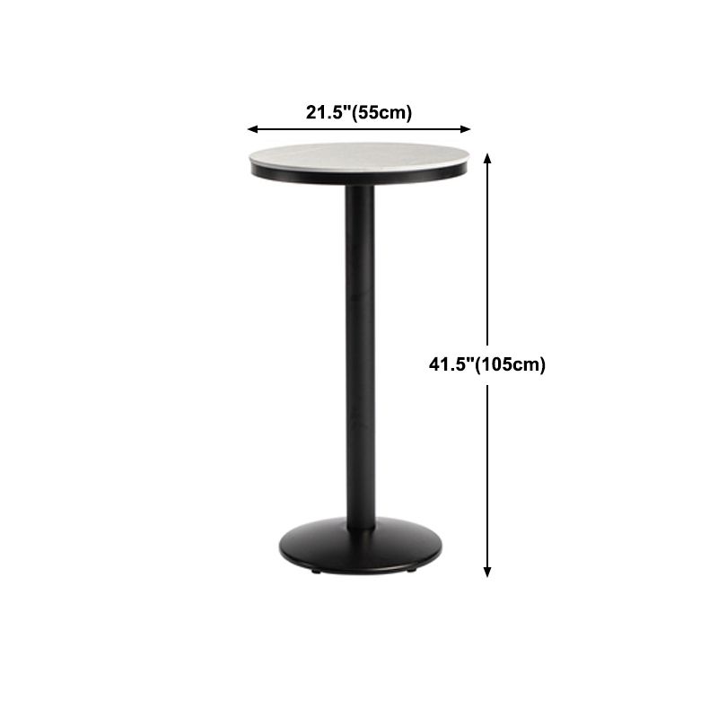 Industrial Gray Bar Table Faux Marble White 21.6" Round Top Bistro Table for Cafe Clearhalo 'Bar Furniture' 'Bar Tables' 'bar_tables' 'furn' 'furn_bar_tables' 'Furniture' 'furniture_bar_tables' 'Kitchen & Dining Furniture' 'kitchen&dining_furn' 'kitchen' 1200x1200_35324edd-9da0-4c1d-b091-09e6583e2f04