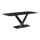Industrial Black Table for Restaurant Rectangle Dining Table with Pedestal Base Clearhalo 'Dining Tables & Seating' 'Dining Tables' 'dining_table' 'furn' 'furn_dining_table' 'Furniture' 'furniture_dining_table' 'Kitchen & Dining Furniture' 'kitchen' 'kitchen_dining_table' 1200x1200_35331ccf-413b-4288-959e-c427f2c0aad6