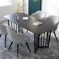 Rectangle Dining Table Double Pedestal Dining Table with Stone Top
