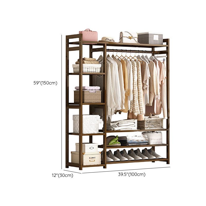 伝統的な服ハンガー貯蔵庫付きのソリッドウッドコートラック