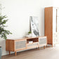 Console multimediale per TV in legno massello Supporto TV scandinavo con cassetto