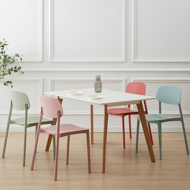 Scandinavian Armless Dining Chairs Plastic Open Back Dining Side Chair (Set of 4) Clearhalo ' kitchen&dining_furn' 'Dining Chairs' 'Dining Tables & Seating' 'dining_chair' 'furn' 'furn_dining_chair' 'Furniture' 'furniture_dining_chair' 'Kitchen & Dining Furniture' 'kitchen' 1200x1200_353e3d9c-bf1a-448b-a91b-bc5c9b9672ad