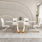 Traditional Luxury Dining Table Sintered Stone Rectangle Dining Table with Gold Frame Clearhalo ' dining_table' 'Dining Tables & Seating' 'Dining Tables' 'furn' 'furn_dining_table' 'Furniture' 'furniture_dining_table' 'Kitchen & Dining Furniture' 'kitchen&dining_furn' 'kitchen' 'kitchen_dining_table' 1200x1200_353e5837-5d6b-4c70-b342-2fa7f7d61b24