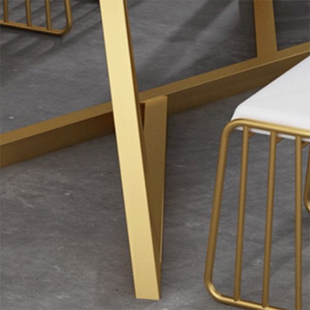 Moderne 1/7 stukken Dinerset rechthoekige stenen eettafel voor woonkamer