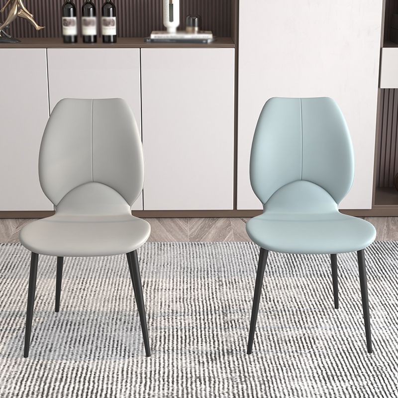 Contemporary Style Metal Dining Chairs Wingback Side Armless Chairs for Kitchen Clearhalo ' kitchen&dining_furn' 'Dining Chairs' 'Dining Tables & Seating' 'dining_chair' 'furn' 'furn_dining_chair' 'Furniture' 'furniture_dining_chair' 'Kitchen & Dining Furniture' 'kitchen' 1200x1200_35403945-8bc2-4d78-be67-5b2ed600b067