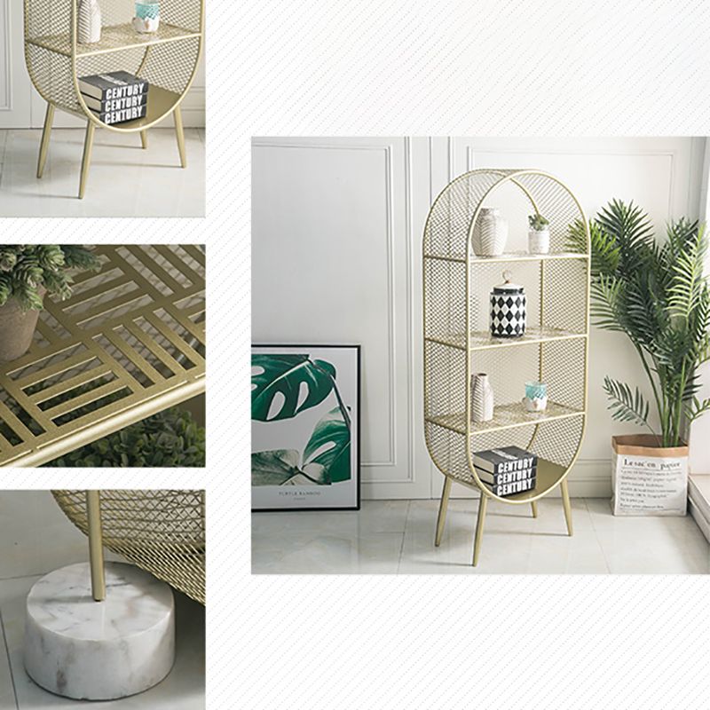 Glam Metal Bookshelf Standard Book Shelf for Home Office 11.8" Wide Clearhalo 'Bookcases' 'furn' 'furn_bookcases' 'Furniture' 'Office Furniture' 1200x1200_3542bd6b-edfd-4b90-8eee-f55030ca5b76