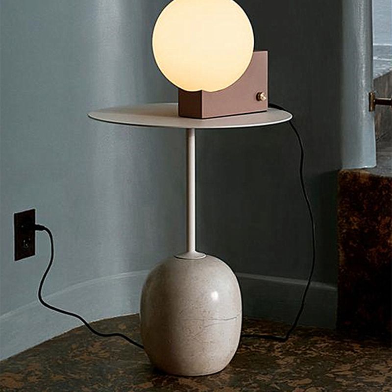 Pedestal Round Side Table Mid-Century Metal Sofa Corner Table Clearhalo 'Coffee & Accent Tables' 'End & Side Tables' 'end_side_tables' 'furn' 'furn_end_side_tables' 'Furniture' 'Living Room Furniture' 1200x1200_35473fb5-40a8-42d7-a89a-b059233b9b09