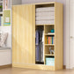 Sliding Door Wardrobe Cabinet with Garment Rod Wooden Wardrobe Closet