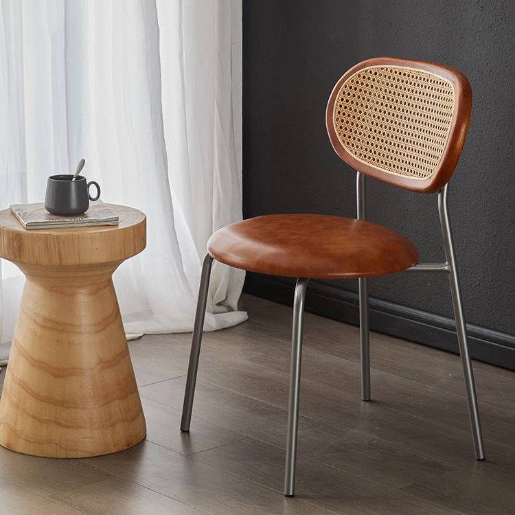 Glam Metal Kitchen and Dining Room Chair Open Back Dining Side Chair Clearhalo 'Dining Chairs' 'Dining Tables & Seating' 'dining_chair' 'furn' 'furn_dining_chair' 'Furniture' 'furniture_dining_chair' 'Kitchen & Dining Furniture' 1200x1200_354d6a31-5726-484f-9225-a3db2bad2b67