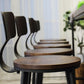 Contemporary Metal Dining Stools Armless Bar Stools with Black Base