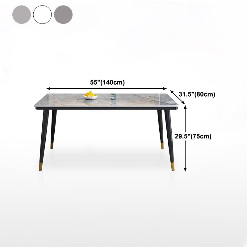 Sintered Stone Home Dining Table Modern Rectangle Table with 4 Legs