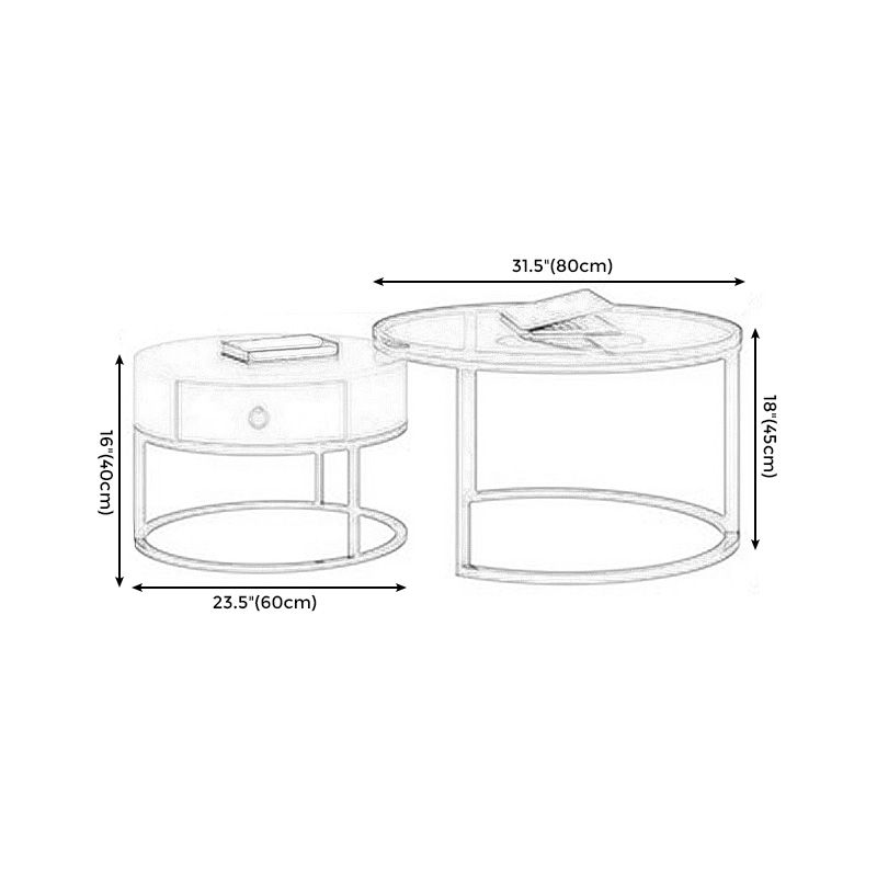 Modern Style Tempered Glass & Rock Sheet Top Gold Metal Base Round Coffee Table Clearhalo 'Coffee & Accent Tables' 'Coffee Tables' 'coffee_tables' 'furn' 'furn_coffee_tables' 'Furniture' 'furniture_coffee_tables' 'Living Room Furniture' 1200x1200_35502b66-985a-4e60-9967-222dea42782c