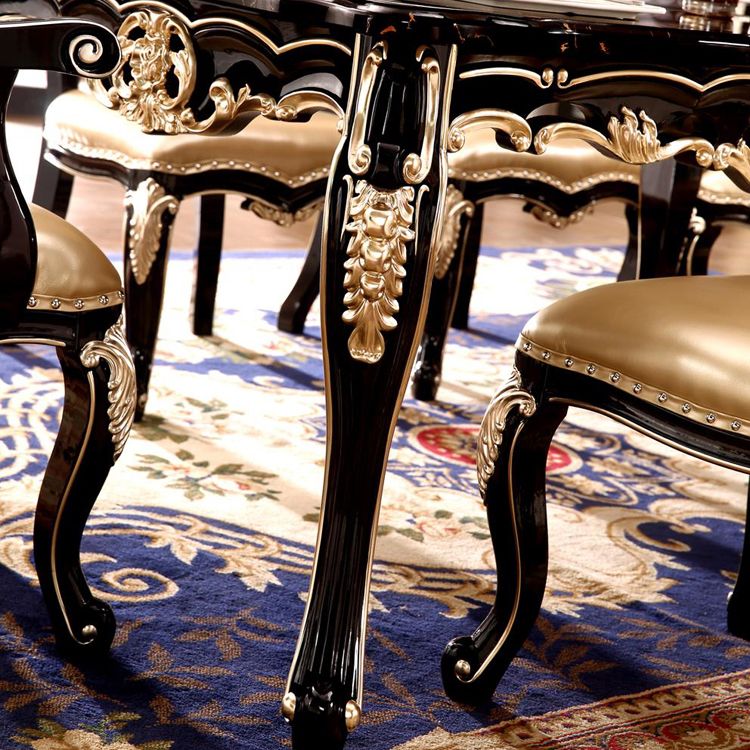 Marble Black Tone Dining Table Victorian 4 Legs Table for Dining Room Clearhalo ' dining_table' 'Dining Tables & Seating' 'Dining Tables' 'furn' 'furn_dining_table' 'Furniture' 'furniture_dining_table' 'Kitchen & Dining Furniture' 'kitchen&dining_furn' 'kitchen' 'kitchen_dining_table' 1200x1200_3550c72d-0aa3-4a1f-8a7b-bccea96defca