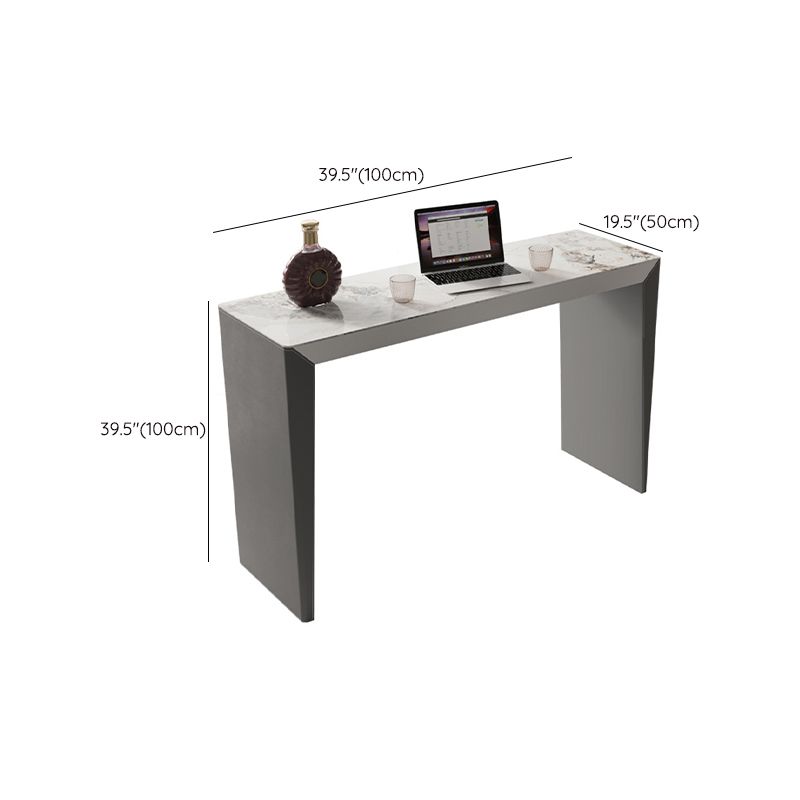 Sintered Stone Bistro Bar Table Modern Double Pedestal Bar Table for Home Clearhalo 'Bar Furniture' 'Bar Tables' 'bar_tables' 'furn' 'furn_bar_tables' 'Furniture' 'Kitchen & Dining Furniture' 1200x1200_35514bc8-738d-472e-a9a4-c21f80cfb893