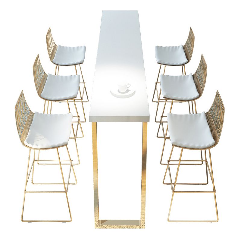 Moderner, rechteckiger Bartisch aus Massivholz für das Wohnzimmer