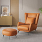 Mid-Century Modern Wingback Chair Orange Bonded Leather Wingback Chair Clearhalo 'Accent Chairs' 'accent_chairs' 'Chairs & Seating' 'furn' 'furn_accent_chairs' 'Furniture' 'Living Room Furniture' 1200x1200_35518b49-3435-4a07-b753-b04abcf45688