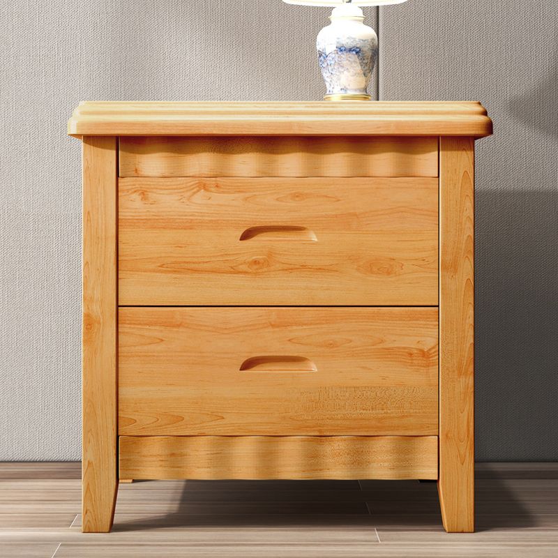 Traditional Lower Shelf Nightstand Rubber Wood Bedside Cabinet with Drawers for Bedroom Clearhalo 'Bedroom Furniture' 'furn' 'furn_night_stand' 'Furniture' 'night_stand' 'Nightstands' 1200x1200_35533e51-c09c-4464-a4d1-343de5068a60
