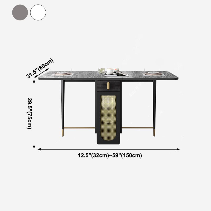 59'' Sintered Stone Top Dining Table Foldable Rectangle Table with Trestle Base Clearhalo ' dining_table' 'Dining Tables & Seating' 'Dining Tables' 'furn' 'furn_dining_table' 'Furniture' 'furniture_dining_table' 'Kitchen & Dining Furniture' 'kitchen&dining_furn' 'kitchen' 'kitchen_dining_table' 1200x1200_3554b5be-ebff-49f8-aeaf-654e89a3a614