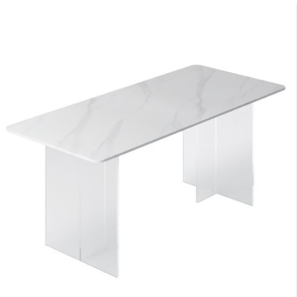 Tavolo da pranzo moderno medievale in pietra Tavolo con base in acrilico per sala da pranzo