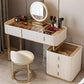 Glam Wooden Makeup Vanity Desk 6 Drawer Beige Dressing Table