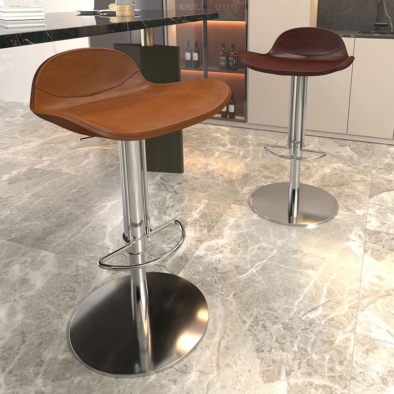 Contemporary Metal Legs Bar Stools Faux Leather Counter Chair Clearhalo 'Bar Furniture' 'Bar Stools' 'bar_stools' 'furn' 'furn_bar_stools' 'Furniture' 'Kitchen & Dining Furniture' 1200x1200_35561854-7c37-48ae-b1a9-d590ff2dd85b