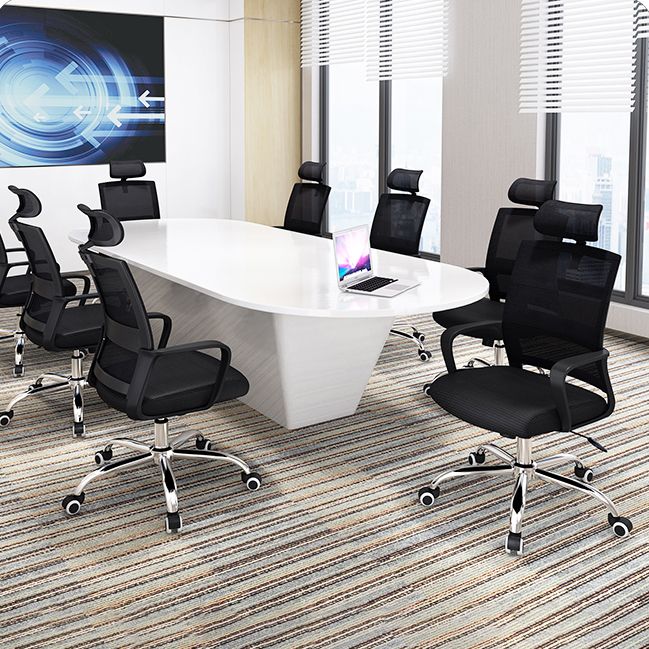 Silla de oficina de estilo moderno brazos fijos sin silla de escritorio angustiante