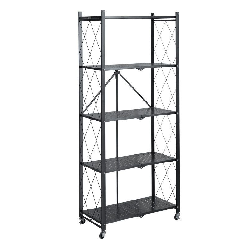 3/4/5-Shelf Steel Industrial Etagere Bookshelf Vertical Open Bookshelf with Caster Wheels Clearhalo 'Bookcases' 'furn' 'furn_bookcases' 'Furniture' 'furniture_bookcases' 'kitchen' 'kitchen_bookcases' 'Living Room Furniture' 'Office Furniture' 1200x1200_355677e2-30ce-46ef-8740-5c5d769b8e8d
