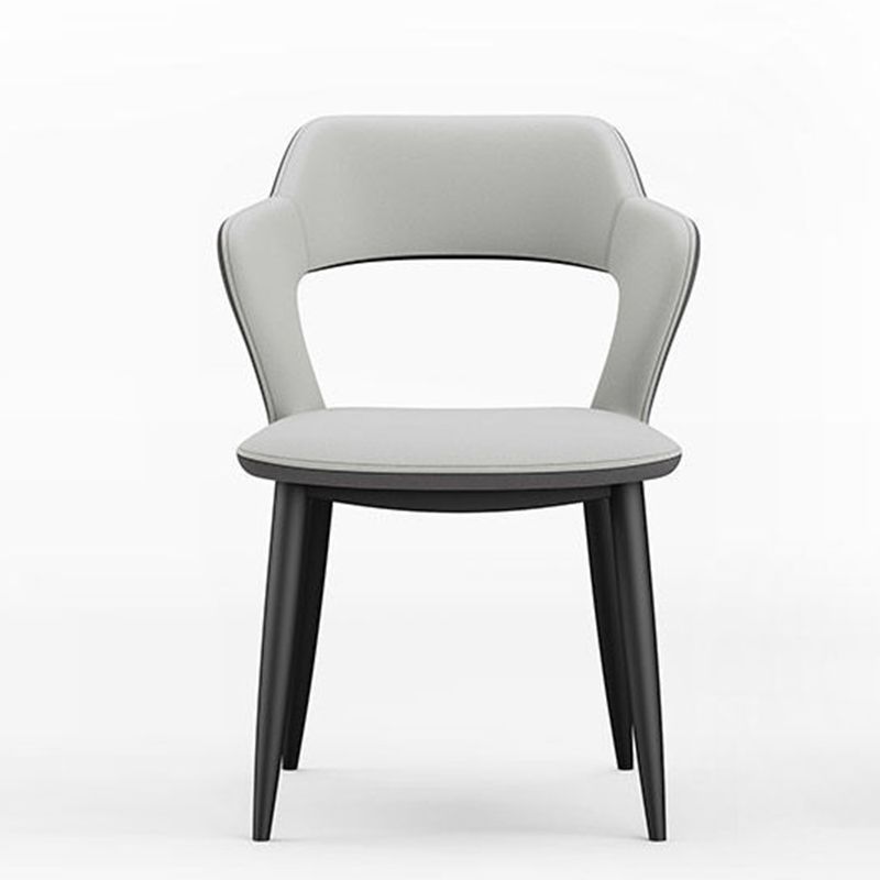 Metal Contemporary Dining Chair with Arms Matte Finish Open Back Dining Side Chair Clearhalo 'Dining Chairs' 'Dining Tables & Seating' 'dining_chair' 'furn' 'furn_dining_chair' 'Furniture' 'furniture_dining_chair' 'Kitchen & Dining Furniture' 1200x1200_35586912-9147-47d7-b82d-478d4a5b0d63