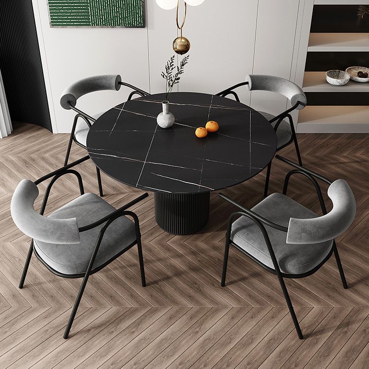 Modern 1/5 Pieces Dining Set Round Stone Dining Table for Dining Room Clearhalo 'Dining Room Sets' 'Dining Tables & Seating' 'dining_room_set' 'furn' 'furn_dining_room_set' 'Furniture' 'furniture_dining_room_set' 'Kitchen & Dining Furniture' 1200x1200_3558ddaf-eaa3-4f73-ae99-f9c21bd88cd7