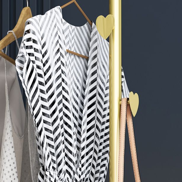 Zeitgenössischer Beatmetal -Rack Metall umgerahmt mit 3 Haken Eingangshalle Baumbaum