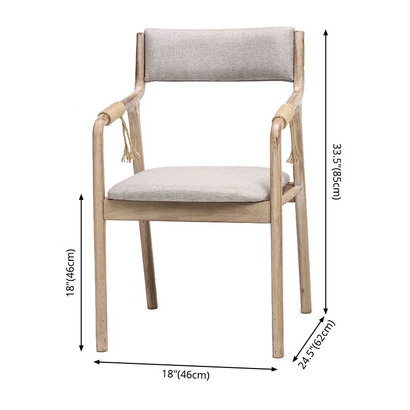 Country Style Dining Arm Chairs Indoor Linen Upholstered Open Back Armchair Clearhalo ' kitchen&dining_furn' 'Dining Chairs' 'Dining Tables & Seating' 'dining_chair' 'furn' 'furn_dining_chair' 'Furniture' 'furniture_dining_chair' 'Kitchen & Dining Furniture' 'kitchen' 1200x1200_35594c74-172b-4b87-8a77-2c5f6c5fade9
