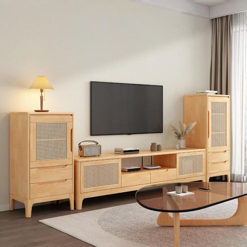 Solid Wood TV Media Console Contemporary TV Console with Drawers Clearhalo 'furn' 'furn_tv_stands_entertainment_centers' 'Furniture' 'Living Room Furniture' 'TV Stands & Entertainment Centers' 'TV Stands & Media Storage Furniture' 'tv_stands_entertainment_centers' 1200x1200_355b5a68-abb1-472c-afb0-fde78dca4972