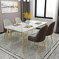 Rectangle 4 Legs Dining Table Glam Style Stone Table for Kitchen