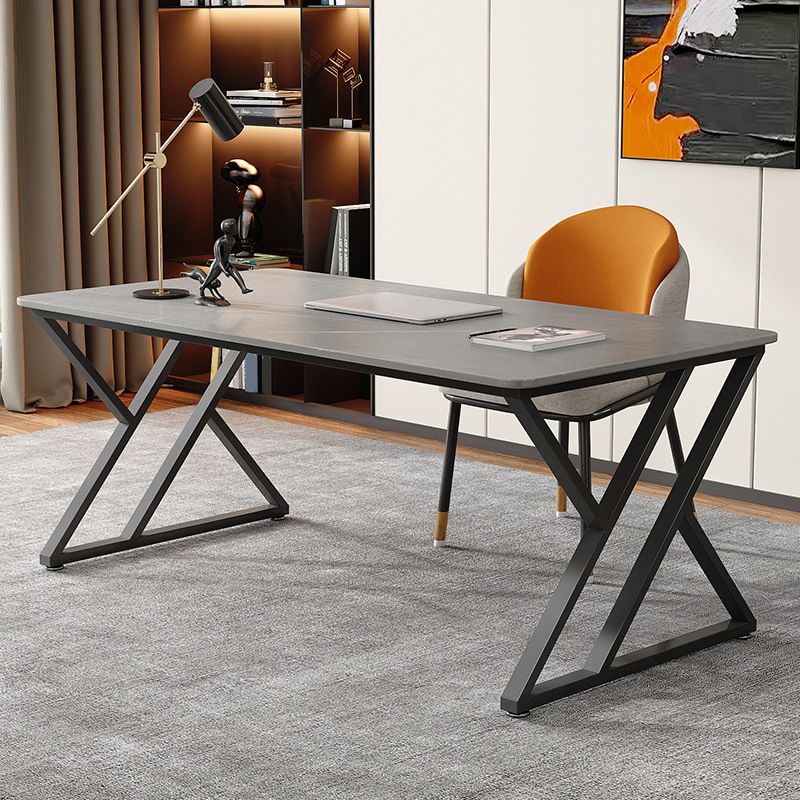 Contemporary Curved Office Desk Antique Finish Computer Desk Clearhalo 'furn' 'furn_office_desk' 'Furniture' 'Office Desks' 'Office Furniture' 'office_desk' 1200x1200_355b8c87-582a-4196-ab30-7e0d5e33337a