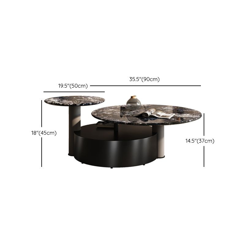Minimalistic Slate Coffee Table Round Bunching Coffee Table Sets for Living Room Clearhalo 'Coffee & Accent Tables' 'Coffee Tables' 'coffee_tables' 'furn' 'furn_coffee_tables' 'Furniture' 'Living Room Furniture' 1200x1200_355bcfaa-4347-4d63-b5a8-e195a6753692