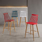Nordic Plastic Bar-stool Square Seat Counter Bar Stool with Wood Legs Clearhalo 'Bar Furniture' 'Bar Stools' 'bar_stools' 'furn' 'furn_bar_stools' 'Furniture' 'Kitchen & Dining Furniture' 1200x1200_355c6d22-85a6-4895-b19e-a2ef3d4fa30c