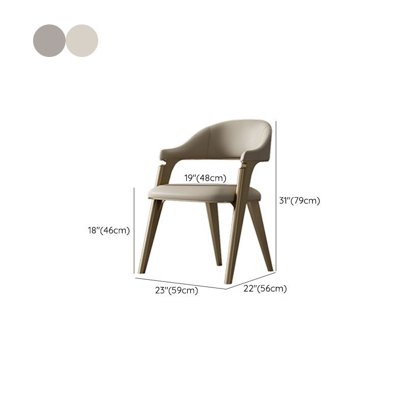 Industrial Style Arm Dining Chair Faux Leather Open Back Dining Chair for Bedroom Clearhalo 'Dining Chairs' 'Dining Tables & Seating' 'dining_chair' 'furn' 'furn_dining_chair' 'Furniture' 'Kitchen & Dining Furniture' 1200x1200_355cefbf-53d8-4f8d-b74f-63d200e82796