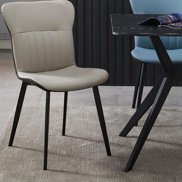 Contemporary Dining Chairs Armless Chair with Metal Legs for Kitchen Clearhalo ' kitchen&dining_furn' 'Dining Chairs' 'Dining Tables & Seating' 'dining_chair' 'furn' 'furn_dining_chair' 'Furniture' 'furniture_dining_chair' 'Kitchen & Dining Furniture' 'kitchen' 1200x1200_355cf0d7-5aaa-4ef2-9371-4e50188e1251
