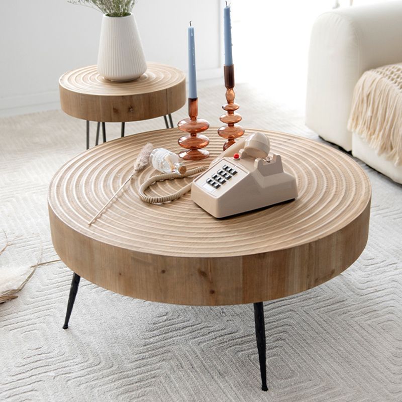 3 Legs Round Natural Finish Coffee Table Rustic Wooden Coffee Table Clearhalo 'Coffee & Accent Tables' 'Coffee Tables' 'coffee_tables' 'furn' 'furn_coffee_tables' 'Furniture' 'furniture_coffee_tables' 'Living Room Furniture' 1200x1200_355e0496-8333-4a89-8b2b-9aaa7737e660