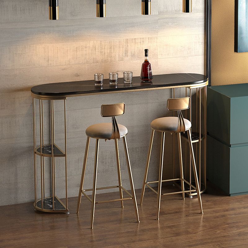 Industrial Bar Dining Table Oval Counter Height Dining Table for Kitchen