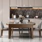 Sintered Stone Dining Table Round Dinner Table with Rubberwood Frame for Dining Room