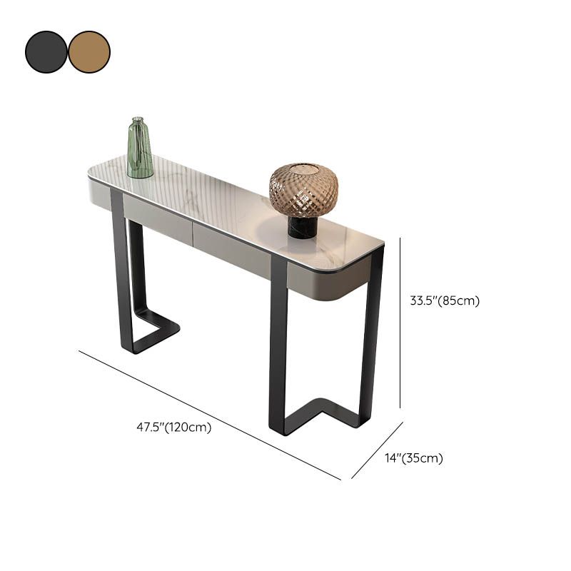 Tabella della console rettangolare moderna Tabella di divano console in grigio/oro