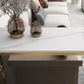 Glam White Stone Bar Dining Table Iron Indoor Bistro Table with Wine Rack Clearhalo 'Bar Furniture' 'Bar Tables' 'bar_tables' 'furn' 'furn_bar_tables' 'Furniture' 'furniture_bar_tables' 'Kitchen & Dining Furniture' 'kitchen&dining_furn' 'kitchen' 1200x1200_35600681-767c-4dd5-86ae-3d0218f3e3e2