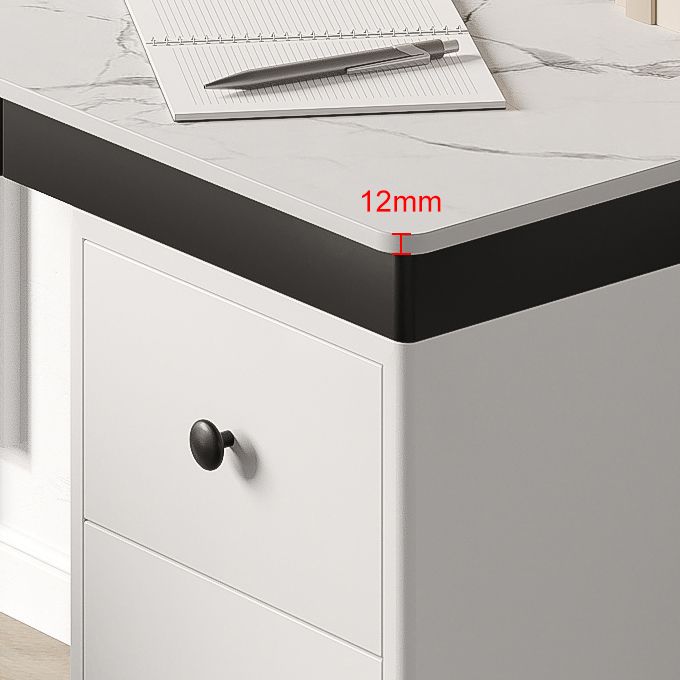 23 "Bureau d'écriture industriel de large bureau rectangulaire blanc