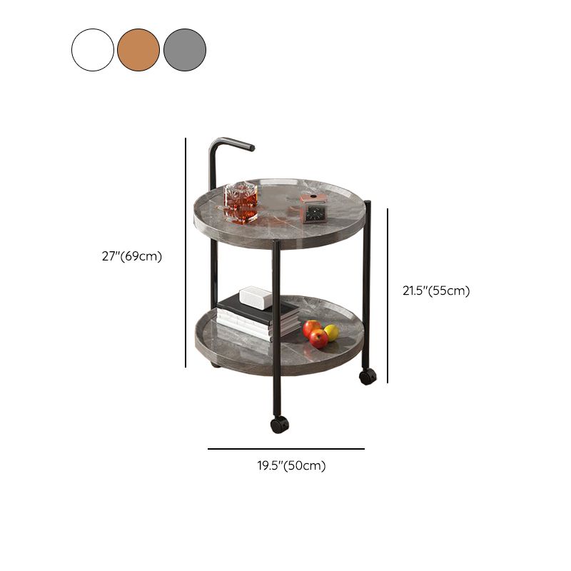 Black Metal 3 Legs Side Table Modernistic Sofa Side Accent Table with Shelf Clearhalo 'Coffee & Accent Tables' 'End & Side Tables' 'end_side_tables' 'furn' 'furn_end_side_tables' 'Furniture' 'Living Room Furniture' 1200x1200_3562d892-c027-4a50-b78c-dfd70bd5e571