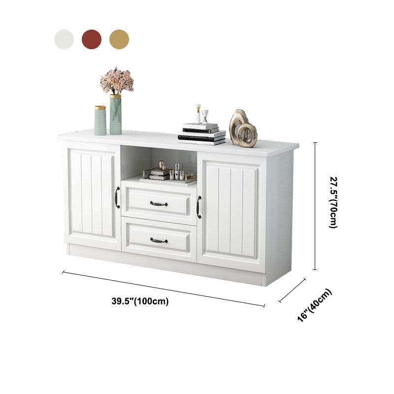 Moderne Holz -TV -Ständer Open Storage TV -Konsole mit Schubladen und Türen, 16 "D x 27,5" H