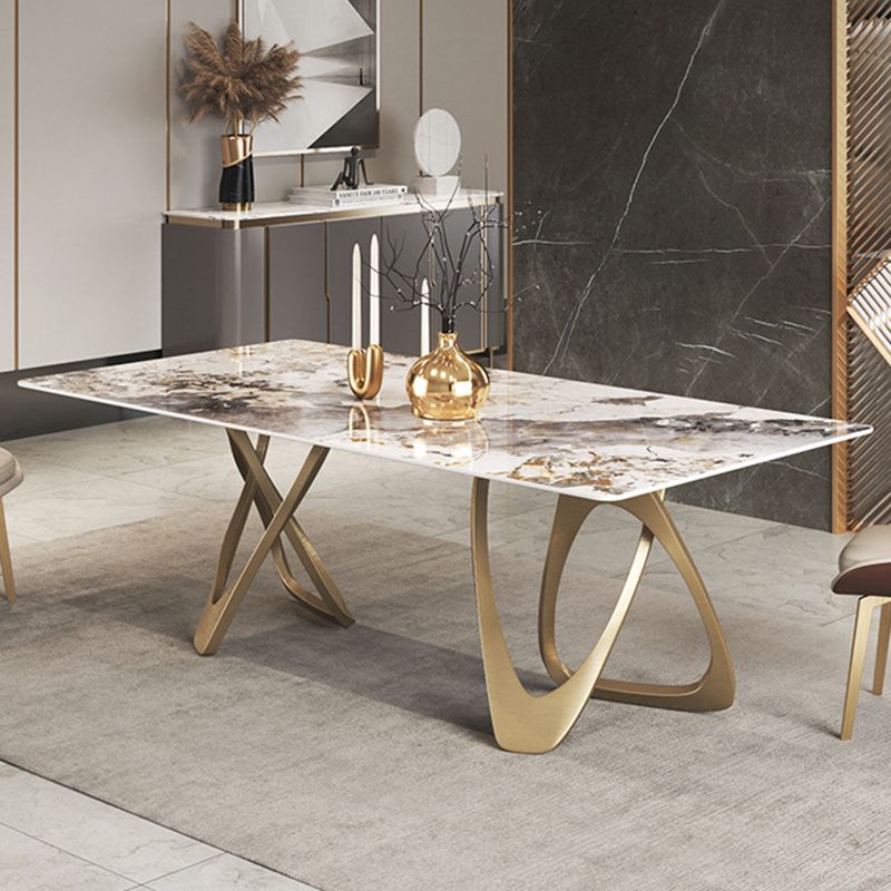 Nórdico 1/3/4/5/8 Piezas Juego de comedor Mesa de comedor de piedra rectangular para comedor